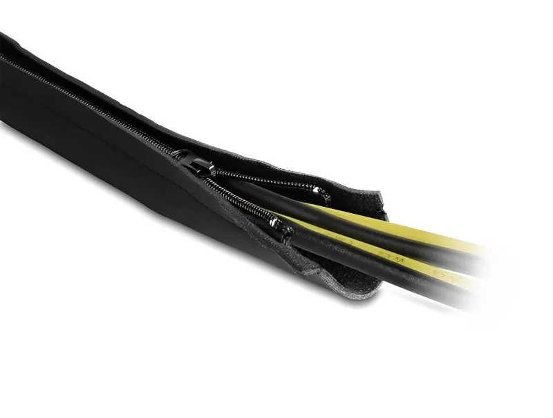Elecbee Cable sleeve neoprene flexible with zip 1.5 m x 100 mm black