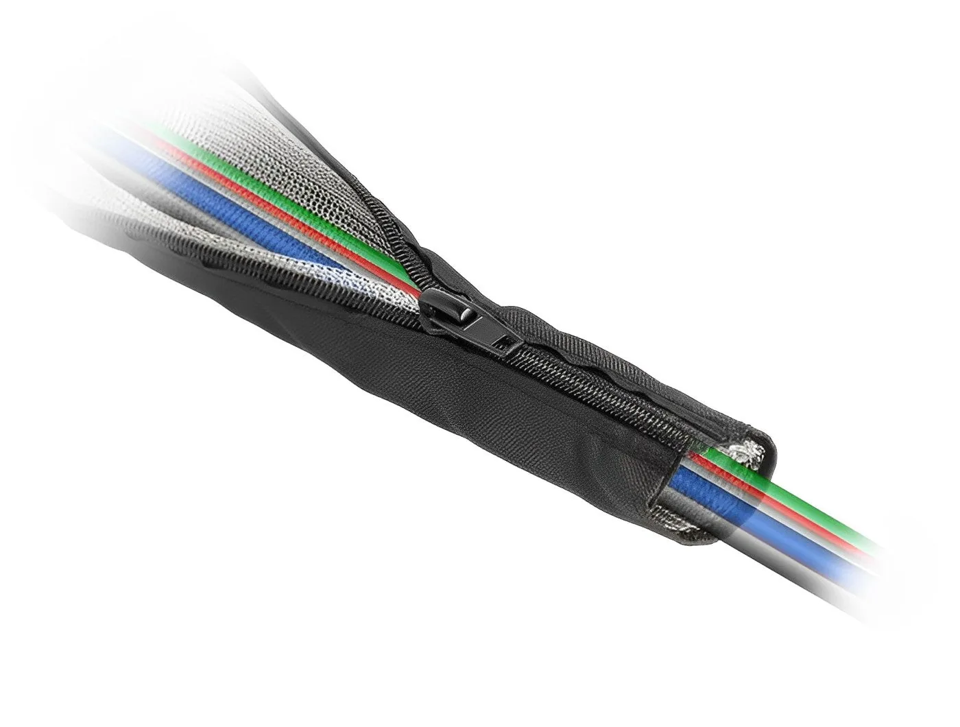 Elecbee EMI Shielding braided sleeve with zip heat resistant 1 m x 16 mm black