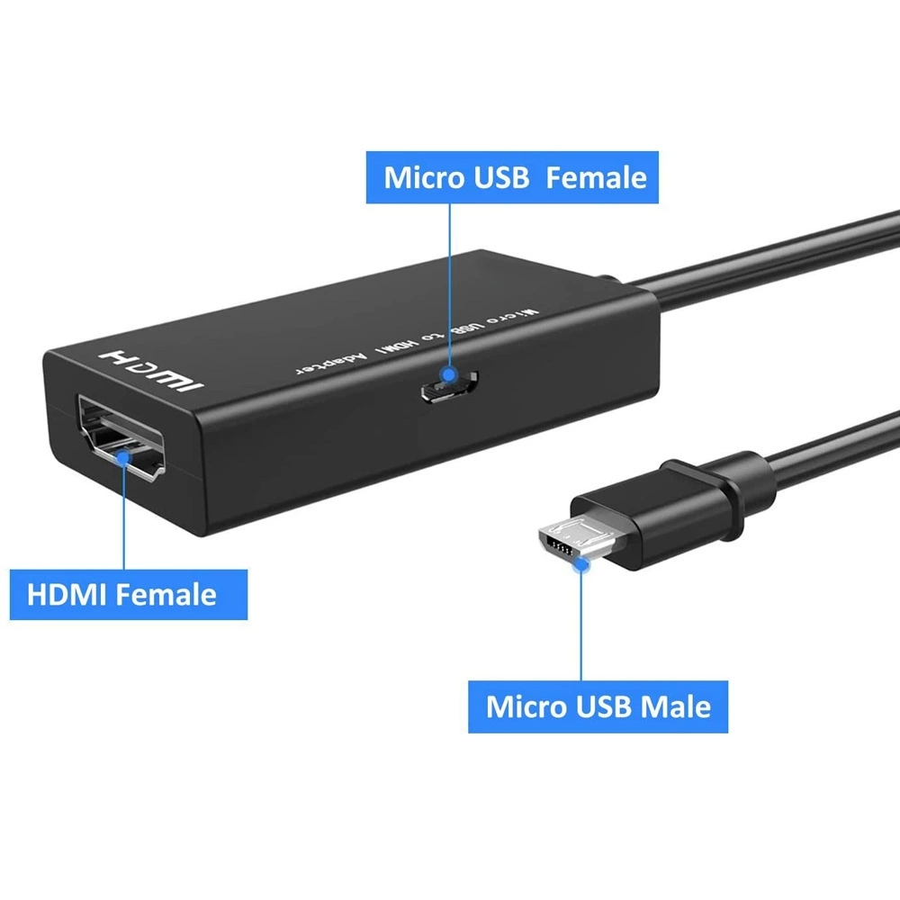 Elecbee 20pcs MHL Micro USB to HDMI 1080P MHL HDTV Cable Micro USB 2.0 to HDMI Adapter for Android Phone Supports Video