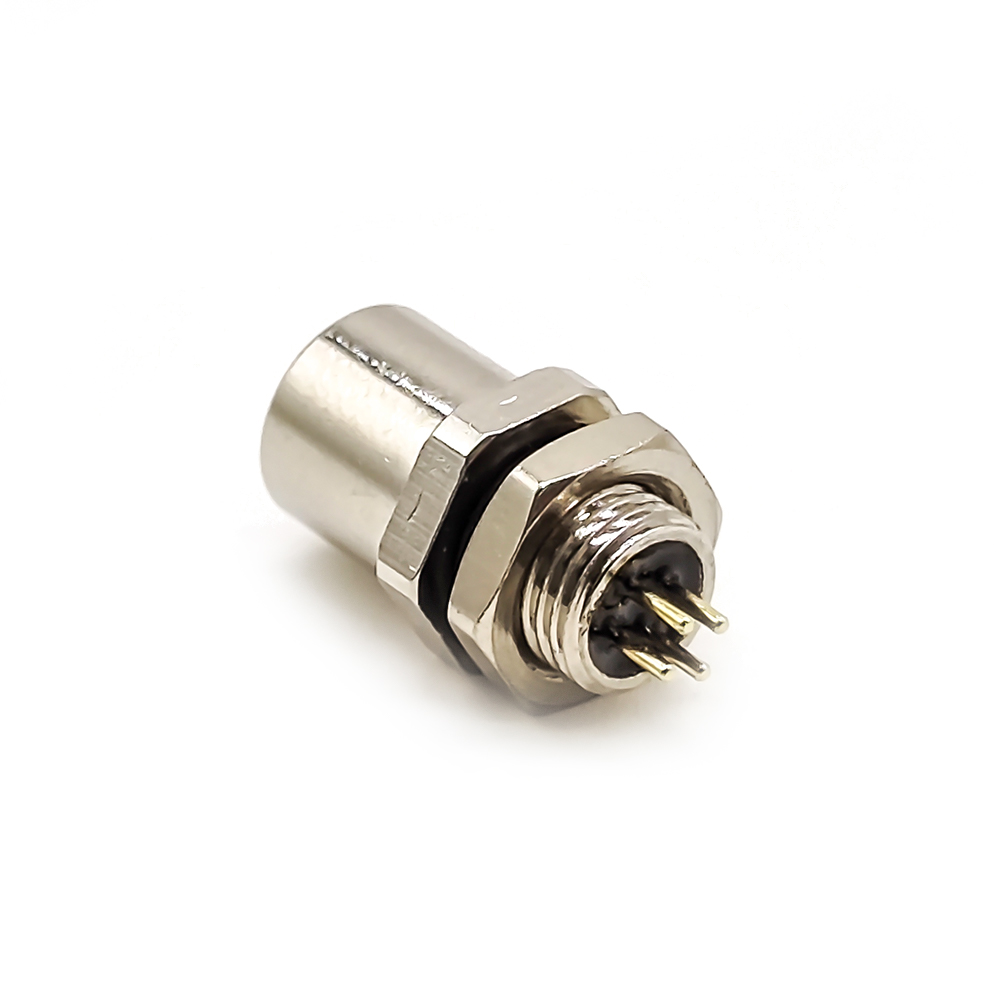 Elecbee M5 Connector 4Pin M5 Female Back Mount PCB Socket Waterproof Shield Aviation Connector 10pcs