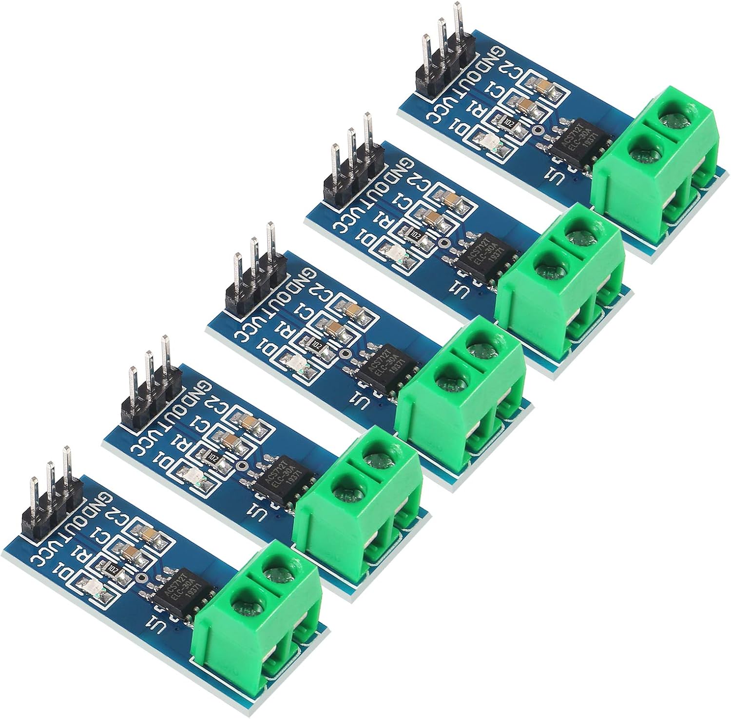 5pcs ACS712 30A Range Current Sensor Module Detector ACS712ELC 5A Amps Amperage