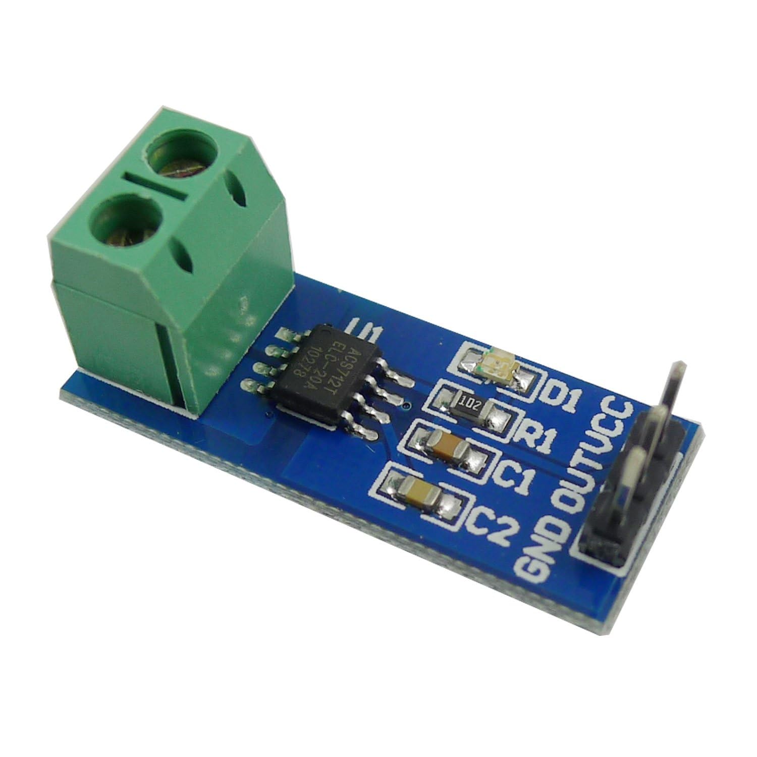 ACS712 20A Range Power Sensor Module Chip ACS712ELC-20A Current Sensor Module Hall Sensor Measurement Module with Power Indicator for Arduino (Pack of 3PCS)