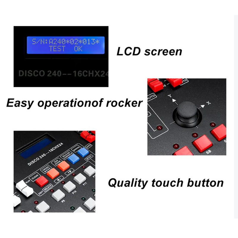 Elecbee 192CH Pro DMX-512 Wireless Stage Light Controller - 2.4GHz 300m Range, 12 Fixtures (16CH Each), Compact Console for DJ/Stage/Party