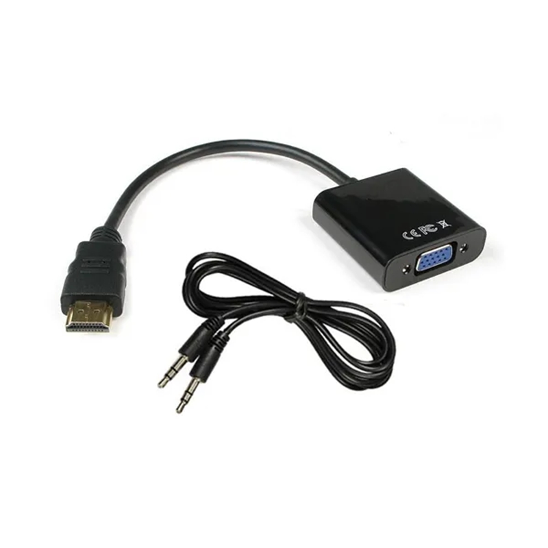Elecbee 20pcs HDMI to VGA Audio Cable Converter Adaptor Cable 1080p