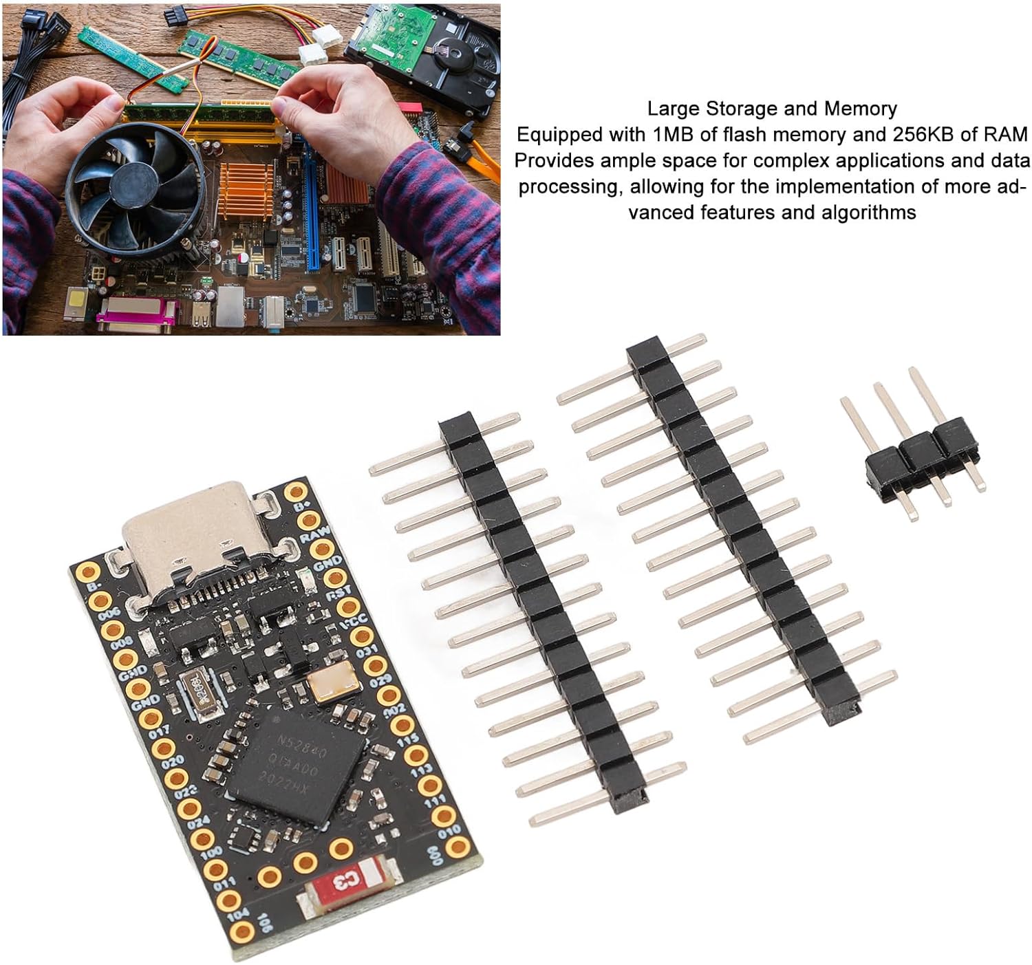 Elecbee NRF52840 Development Board for Nice Nano V2.0 Bluetooth 5.0 Charging Management Board Computer Spare Parts for Lithium Battery
