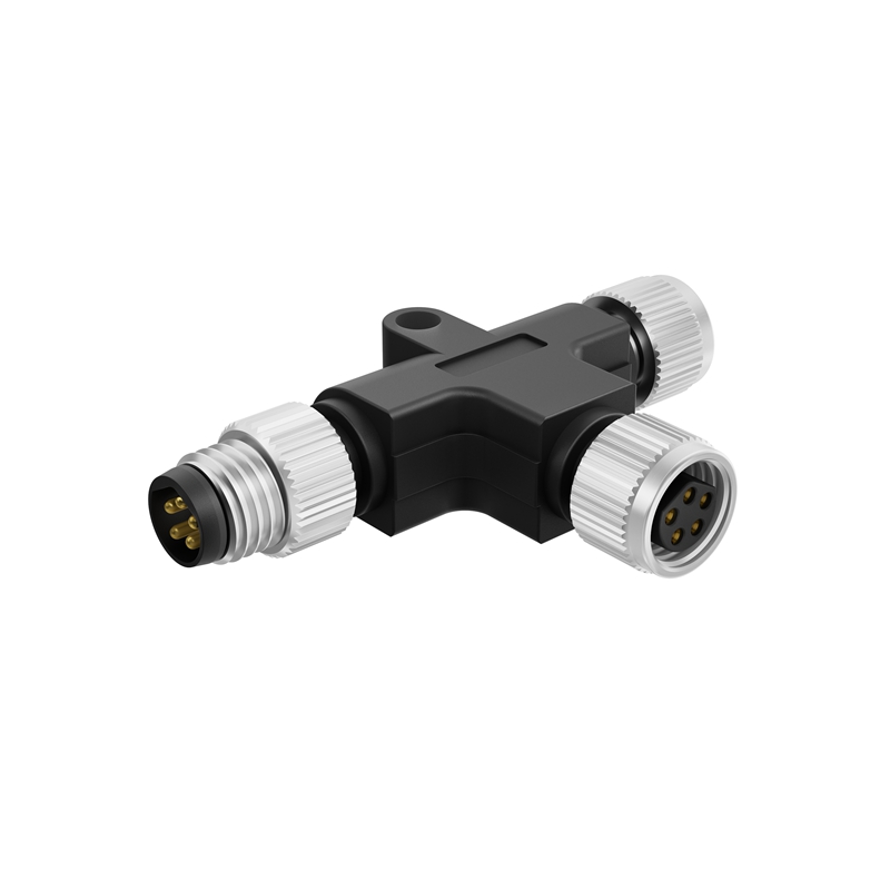 Elecbee 10 pcs M8 5Pin Adapter Screw Type M8 B Coding T Type One Male Connector To Two Female Connector