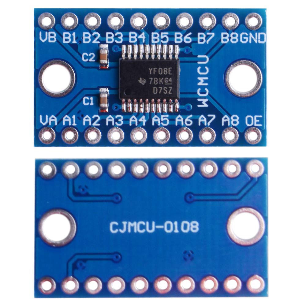 Elecbee TXS0108E High Speed Full Duplex Logic Level Converter 8 Channel SPI 8 Way 3.3V 5V IIC 8-Bit Bi-Directional Converter Module Apply to Raspberry Pi and Arduino