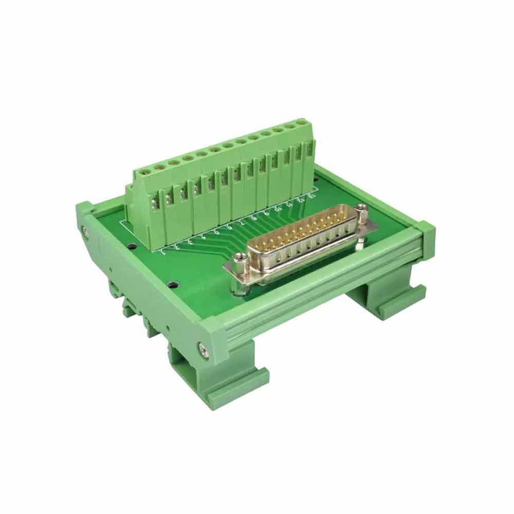 Elecbee DR25 Pin Parallel Solderless Adapter DB25 Pin Relay Terminal Block Automation Guide Rail Type Male Female Connector Male Terminal with Module Rack