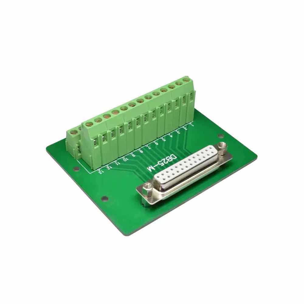 Elecbee DR25 Pin Parallel Solderless Adapter DB25 Pin Relay Terminal Block Automation Guide Rail Type Single Female Terminal Block without Module Rack