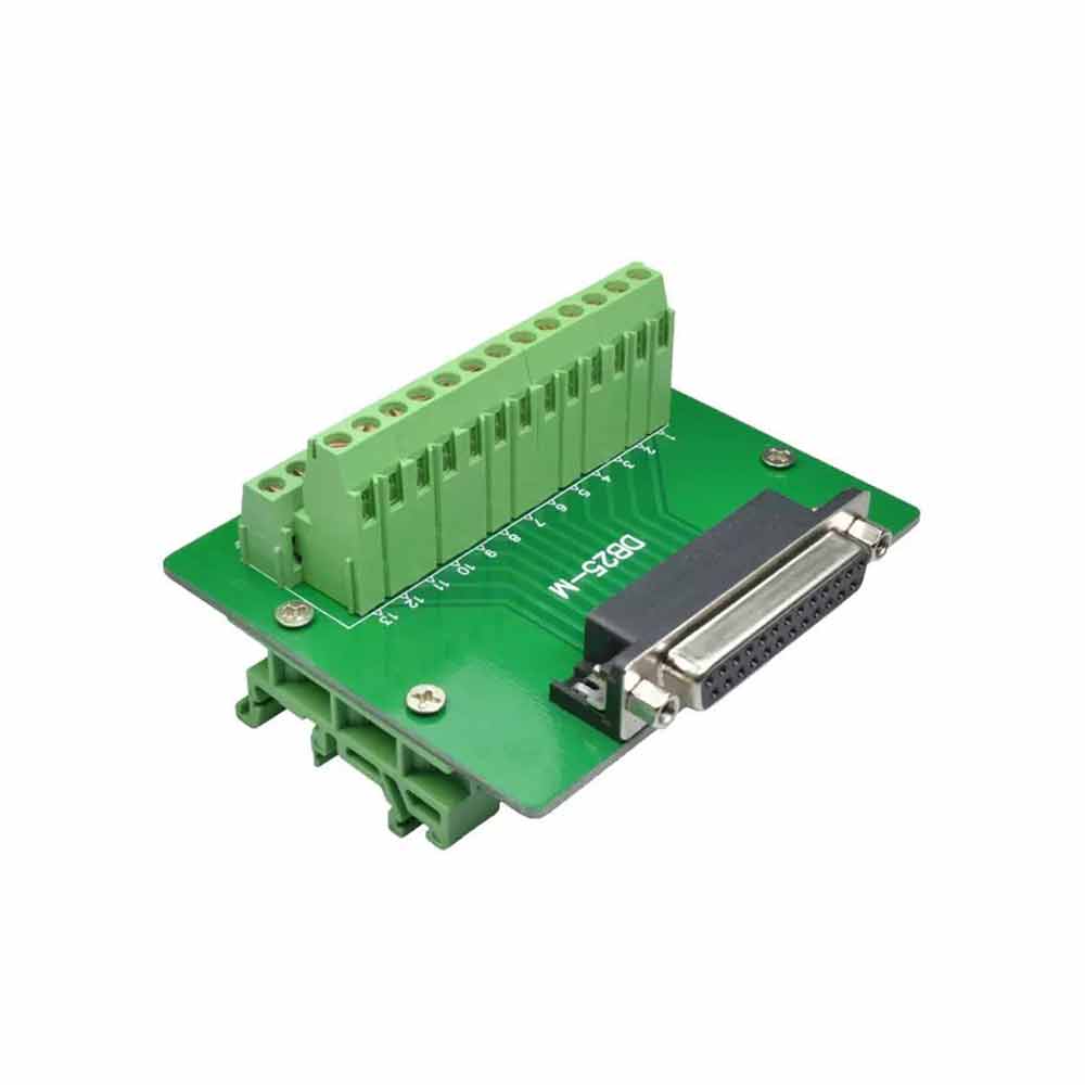 Elecbee Female Head with Bent Legs and Bracket for DB25 Parallel Port Wire Terminal Block Automation Adapter Solderless Module Relay Rack Guide Rail Type Module Rack