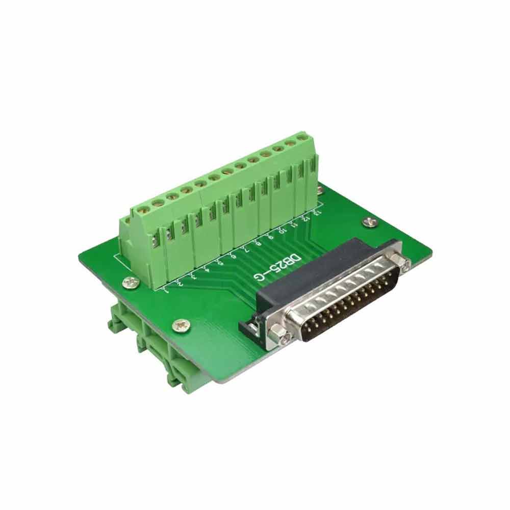 Elecbee Guide Rail Type Module Rack with Bent Legs and Male Head with Bracket for DB25 Parallel Port Wire Terminal Block Automation Adapter Solderless Module Relay Rack