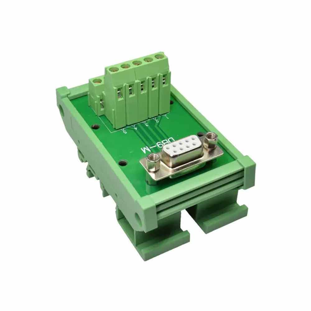Elecbee Plug Female Head with Module Rack for DB9 Solderless Terminal Block PLC Industrial Automation Components PCB Module Rack Guide Rail 9 Pin Serial Interface