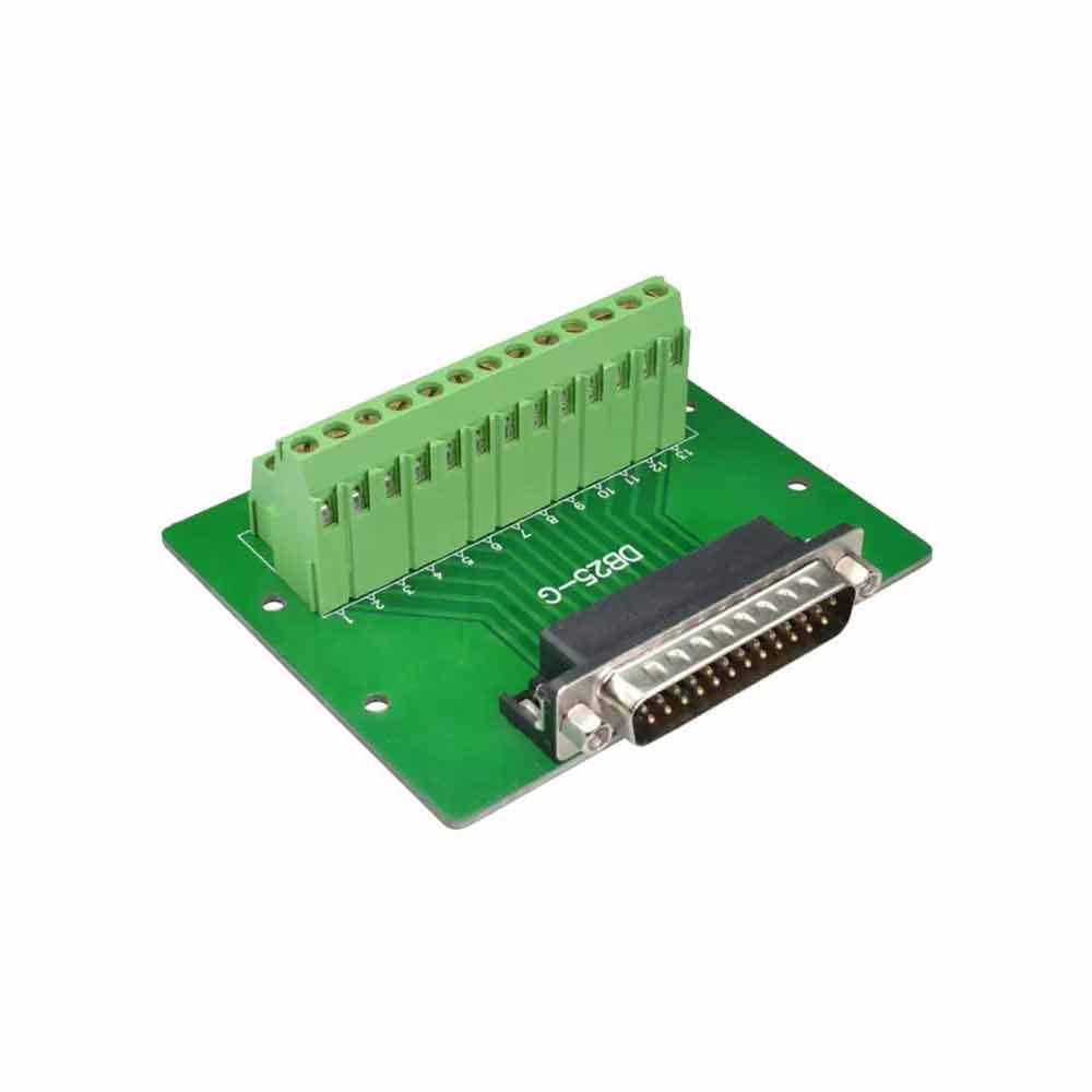 Elecbee Single Bent Male Head Without Bracket for DB25 Parallel Port Wire Terminal Block Automation Adapter Solderless Module Relay Rack Guide Rail Type Module Rack