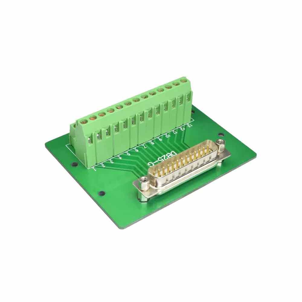 Elecbee Single Straight Male Head Without Bracket for DB25 Parallel Port Wire Terminal Block Automation Adapter Solderless Module Relay Rack Guide Rail Type Module Rack