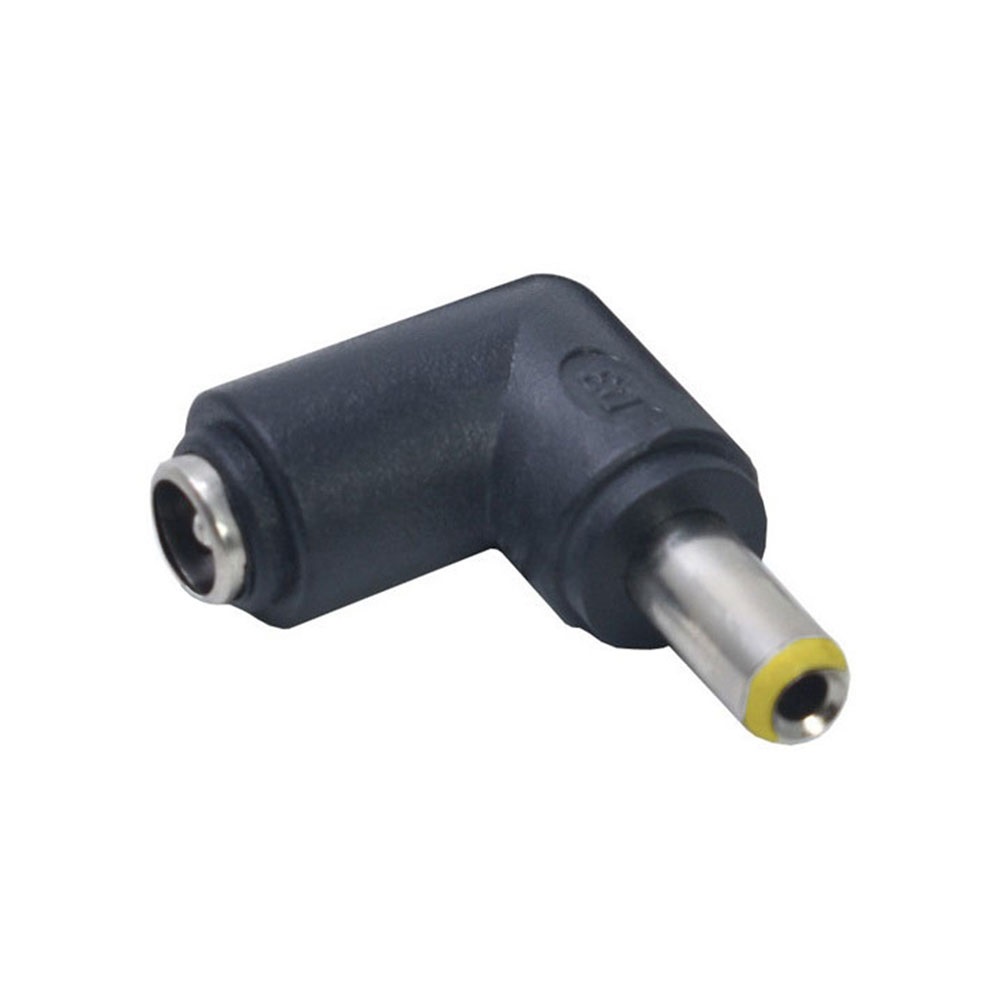 Elecbee DC Power Adapter Plug DC 5.5x2.1mm Jack to 5.5x2.5mm Yellow Plug 90 Degrees