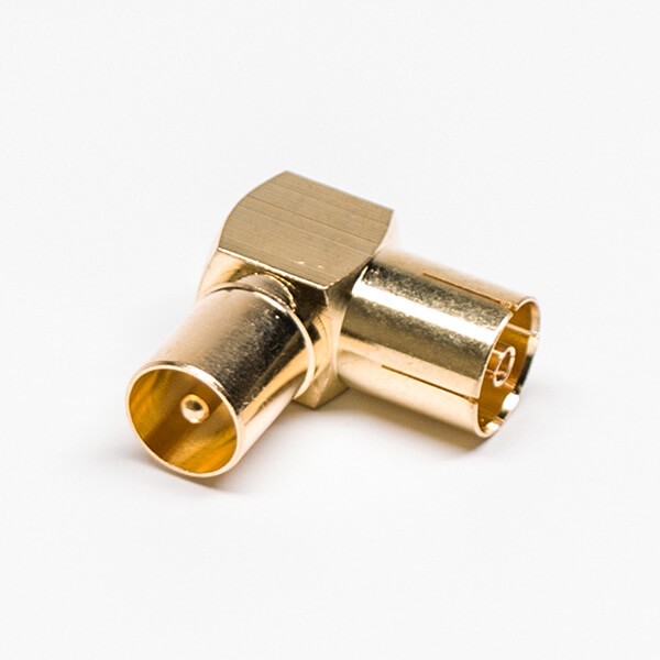 Elecbee 20pcs PAL Male to Female Adapter RF Connector Angled Gold Plated
