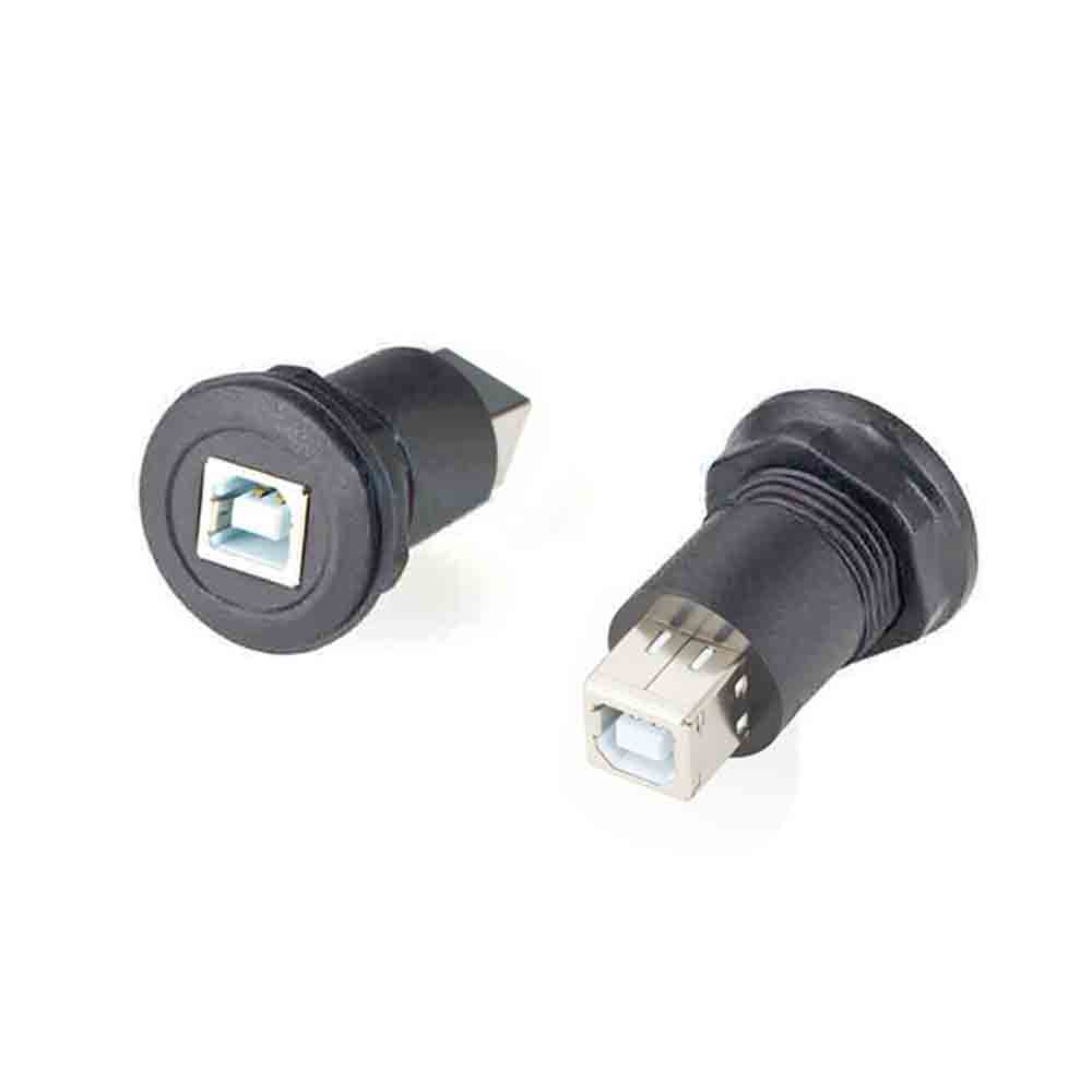 Elecbee Panel Mount USB2.0 Type B Jack to Jack 180 Degrees Adapter