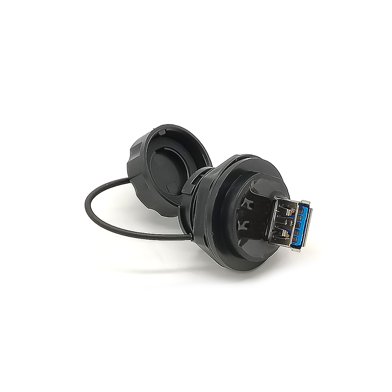 Elecbee IP67 Female to Female USB Connector USB 3.0 Type A Female to Female Front Mount Gold Plated with Dust Cover