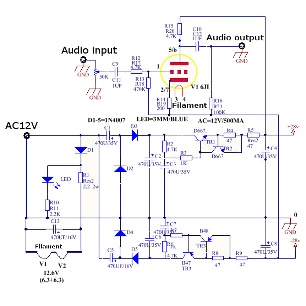 AC-12V-1A-6J1-Value-Preamp-Tube-Preamp-Amplifier-Board-PreAmplifier-Headphone-DIY-Kits-1255189