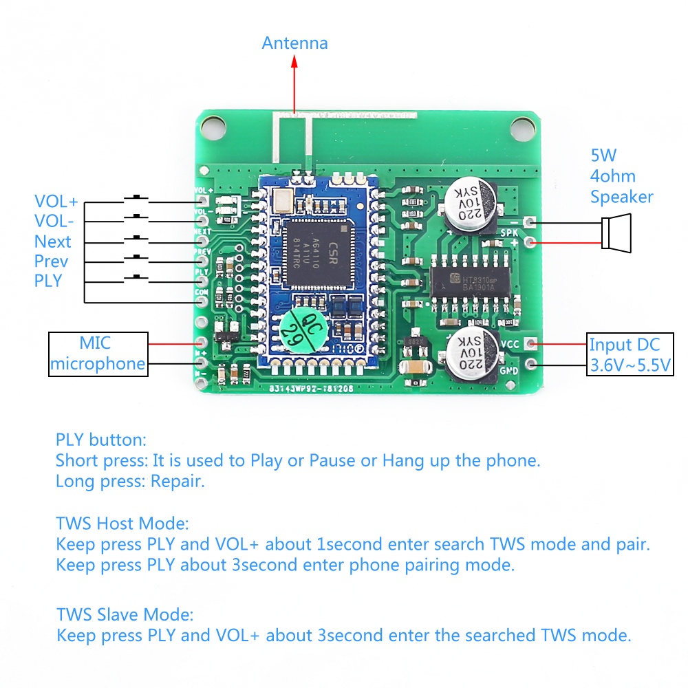 CSRA64110-DC-5V-Bluetooth-Mono-Power-Amplifier-Board-Audio-Receiver-Module-4ohm-5W-8W-Low-Power-Cons-1741862