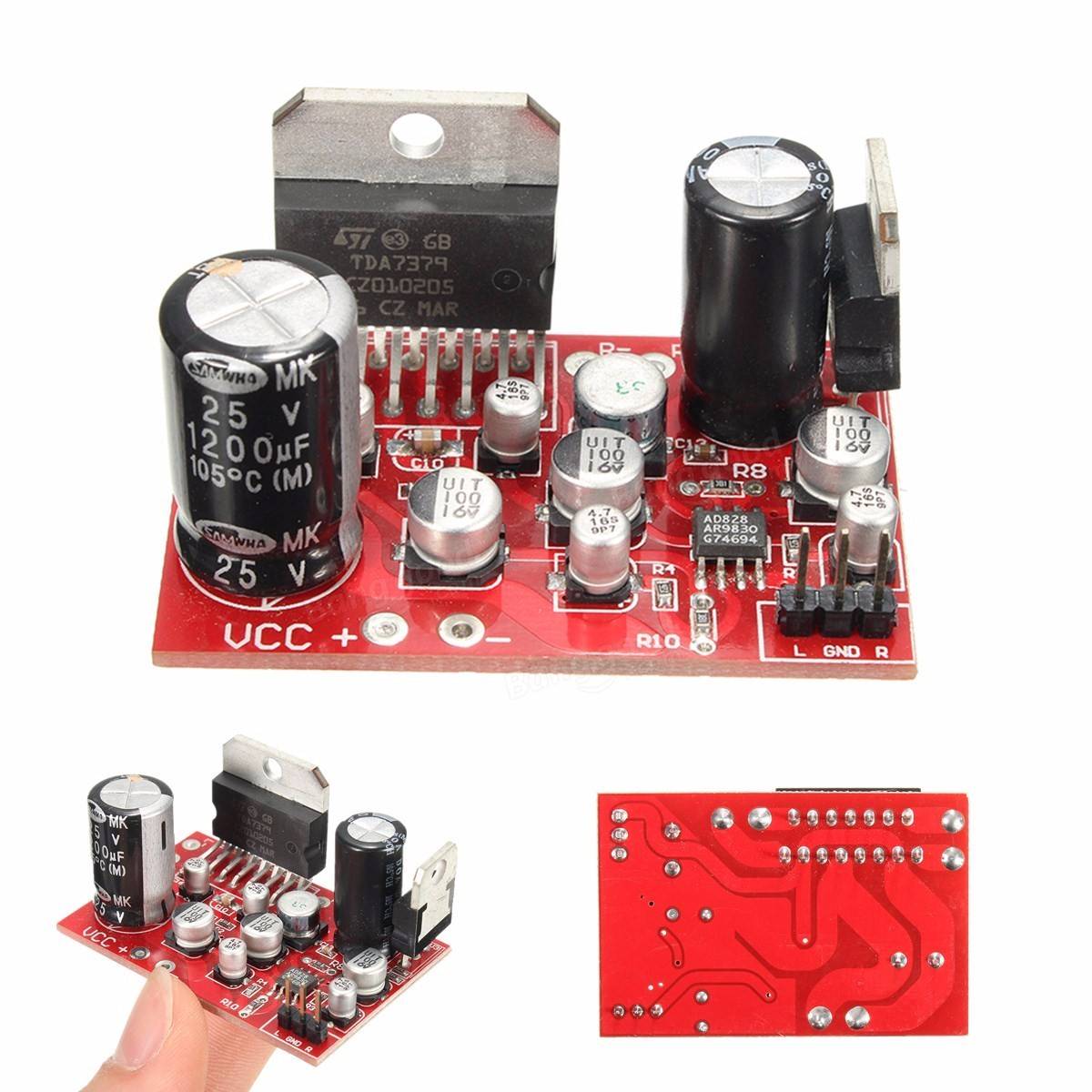 Elecbee DC 12V TDA7379 38W+38W Stereo Amplifier Board W/ AD828 Preamp Super Than NE5532