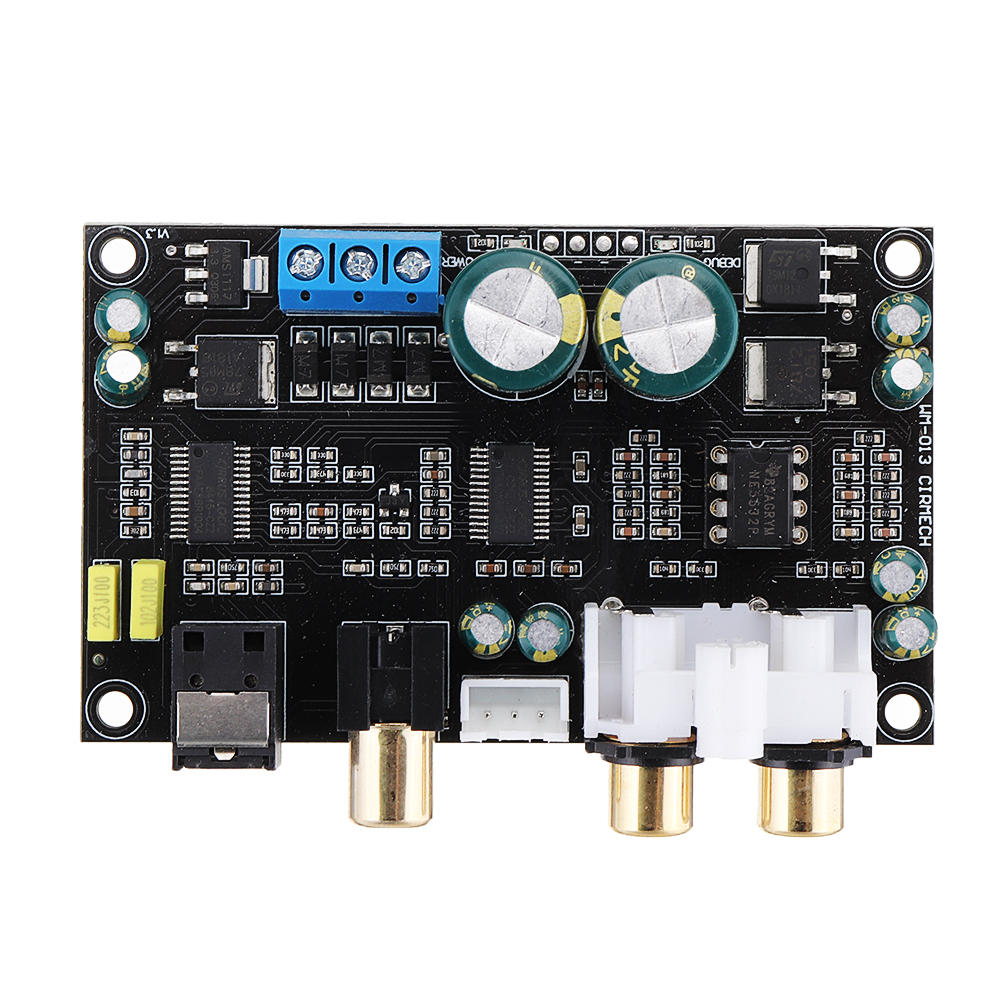 Elecbee HiFi CS8416 CS4398 Digital Interface Optical Coaxial Audio Decoder SPDIF DAC Decode Board Support 24Bit 192Khz AC12V