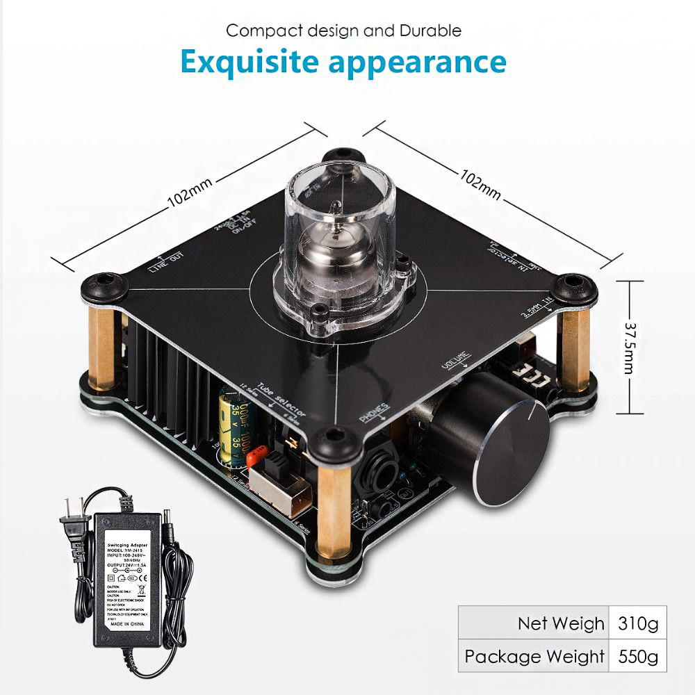 HiFi-Mini-Class-A-12AU7-Tube-Multi-Mix-Headphone-Amplifier-Stereo-Pre-Amp-Board-DC24V-1675521