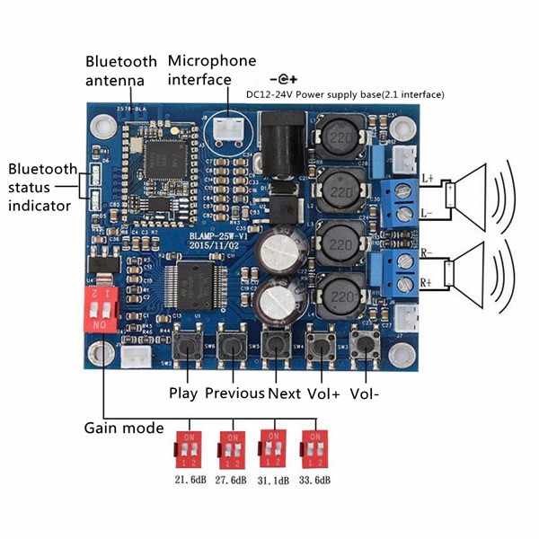 TDA7492P-Digital-bluetooth-CSR40-Audio-Receiver-Amplifier-Module-Board-25W25W-1103701