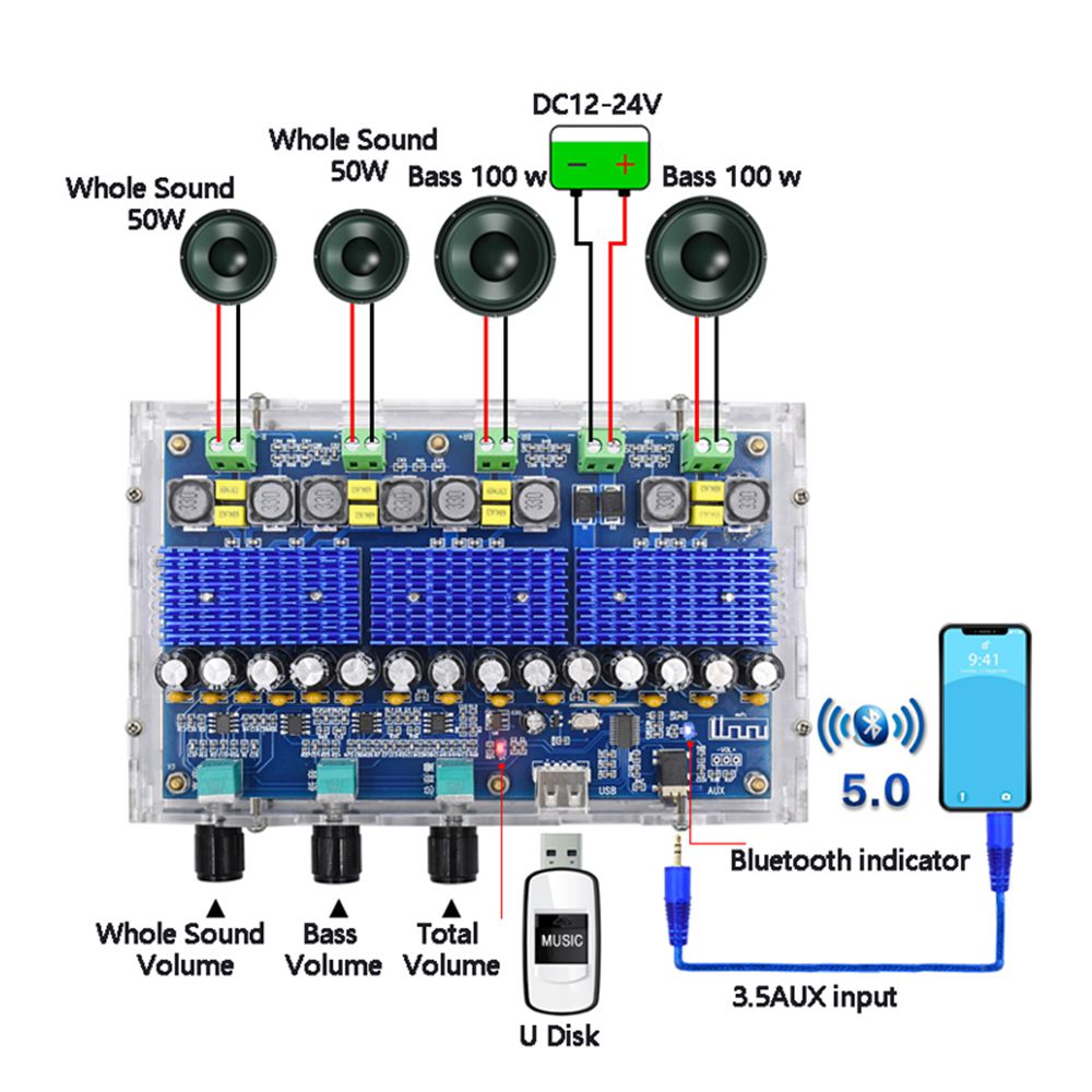 XH-A310-Bluetooth-50-TDA3116D2-Digital-Amplifier-Board-Four-Channel-Dual-Bass-Dual-Stereo-250W2100W--1611424
