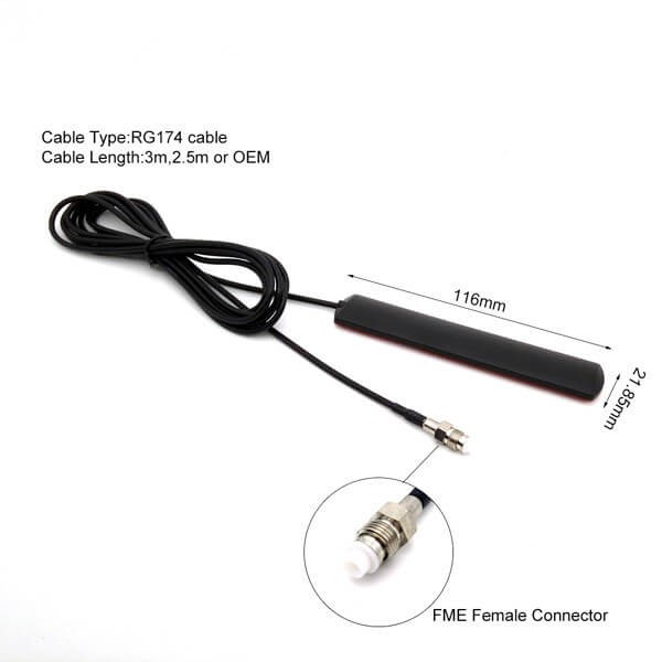 Elecbee High Quality GSM Patch Antenna with RG174 Cable FME Connector