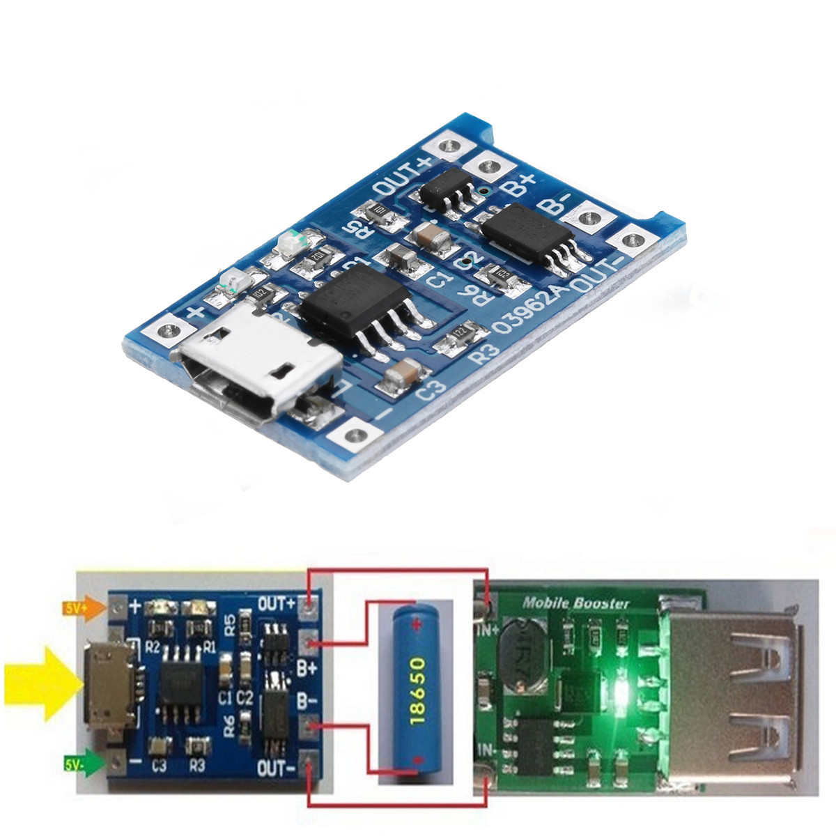5Pcs-TP4056-Micro-USB-5V-1A-Lithium-Battery-Charging-Protection-Board-TE585-Lipo-Charger-Module-1255762