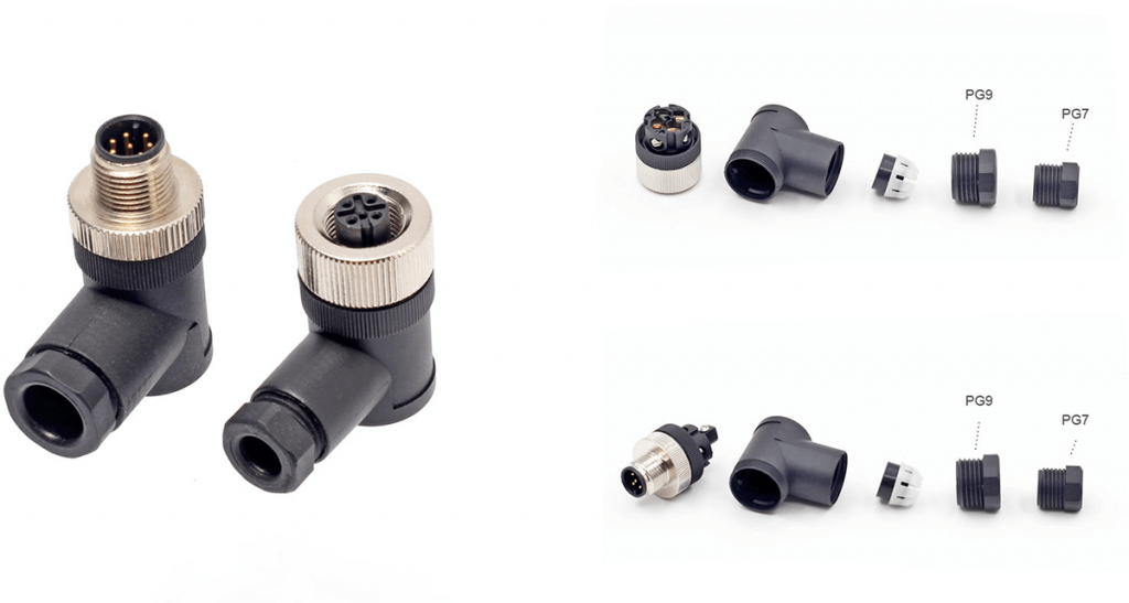 Screw Termination Right Angle M12 90 Degree Connector