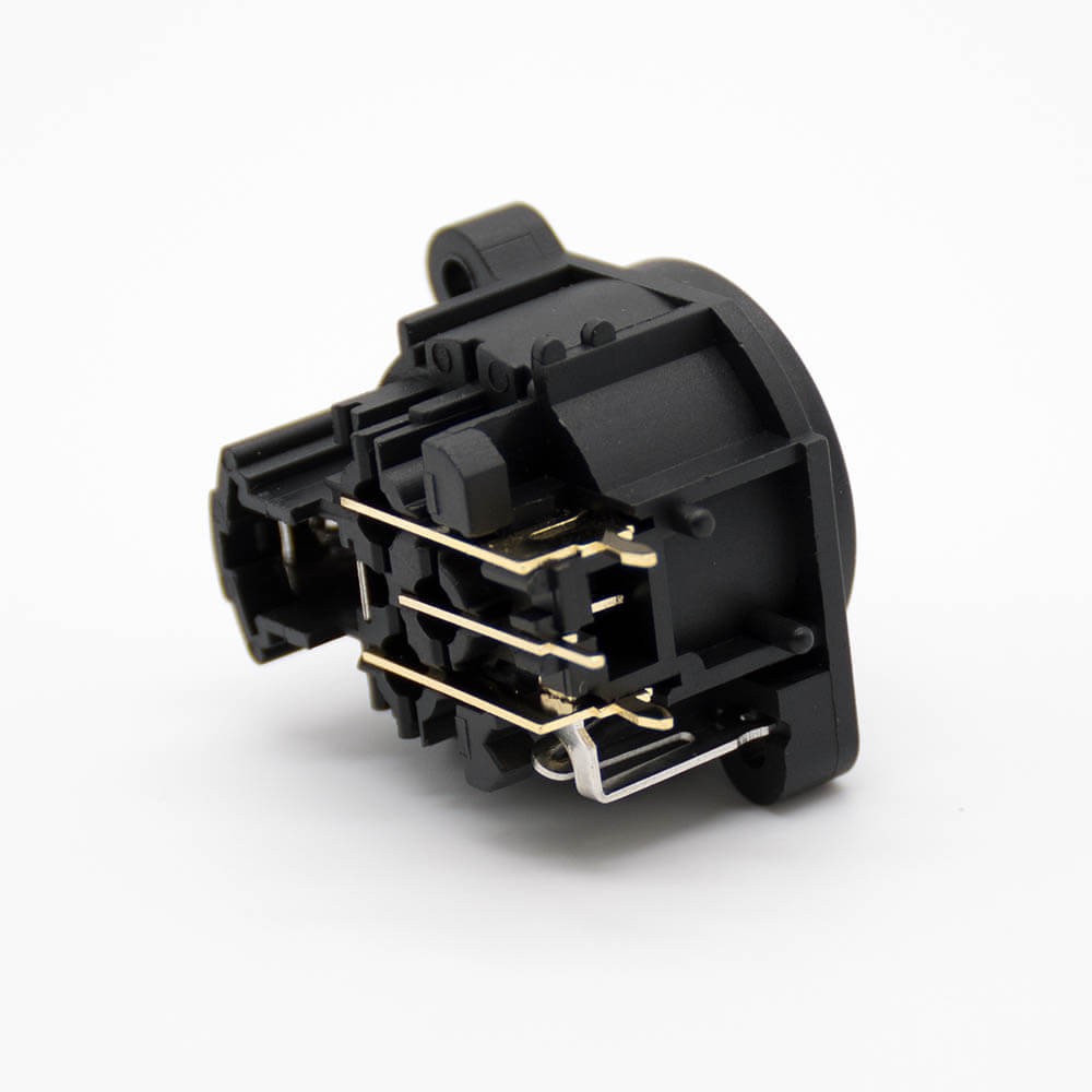 Elecbee Combo XLR Jack 3 Pole Female XLR 90° Cable Receptacle With Lock Switch