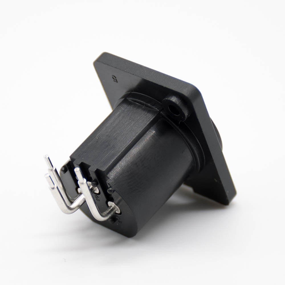 Elecbee XLR Jack 3 Pole Vertical Type XLR Male 90° Audio Mixer Cannon Connector
