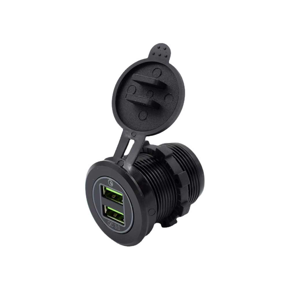 Elecbee Modified USB Charger for Automotive and Motorcycle Phone Tablet QC3.0 Metal USB Fast Charging Socket 12V