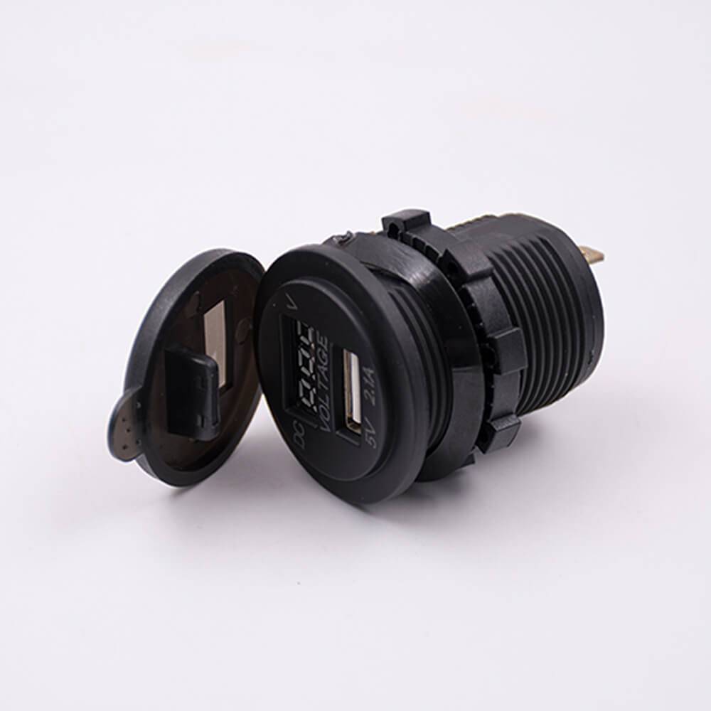 Elecbee USB Car Charger Voltage Single Port Socket 5V 2.1A With Voltage Digital Display