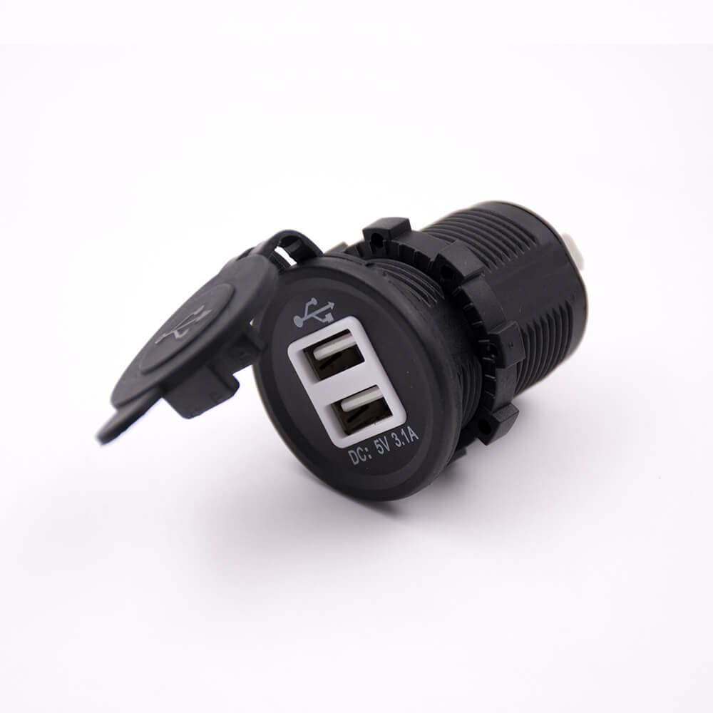 Elecbee USB Dual Port Car Charger 5V 3.1A With Dust Cover Socket