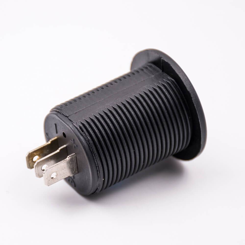 Elecbee DC Voltage Digital Display Car Meter Voltmeter Socket Through Hole