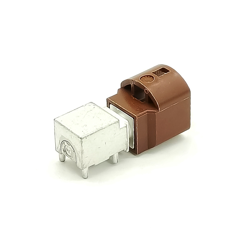Elecbee HSD 4 Pin F Coding Right Angle Vehicle Connector Male Brown TV Signal Panel Mount
