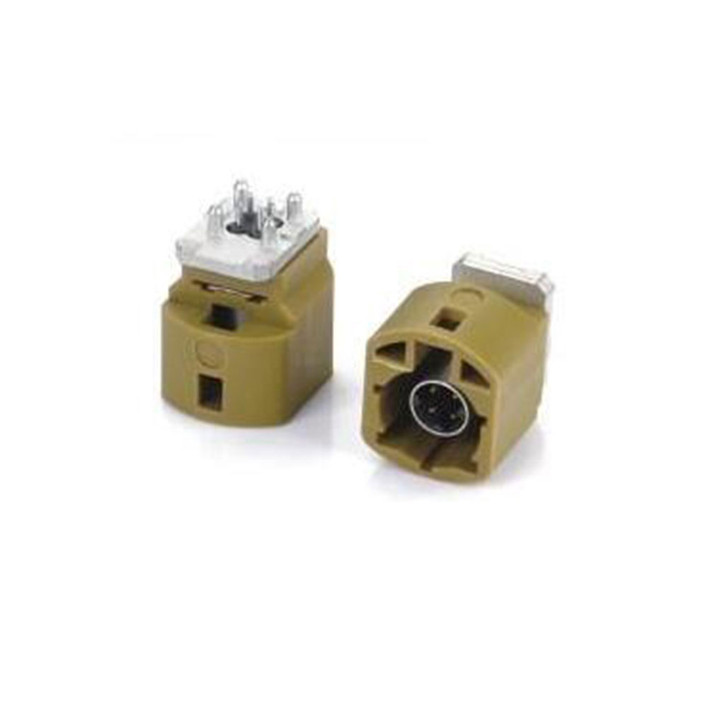 Elecbee HSD 4 Pin K Coding Straight Vehicle Connector Male Curry SDARS Satellite for PCB