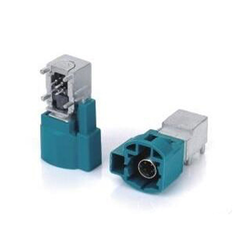 Elecbee HSD 4+2Pin Z Code Right Angle Vehicle Connector 6P Male Water Blue GPS Signal for PCB