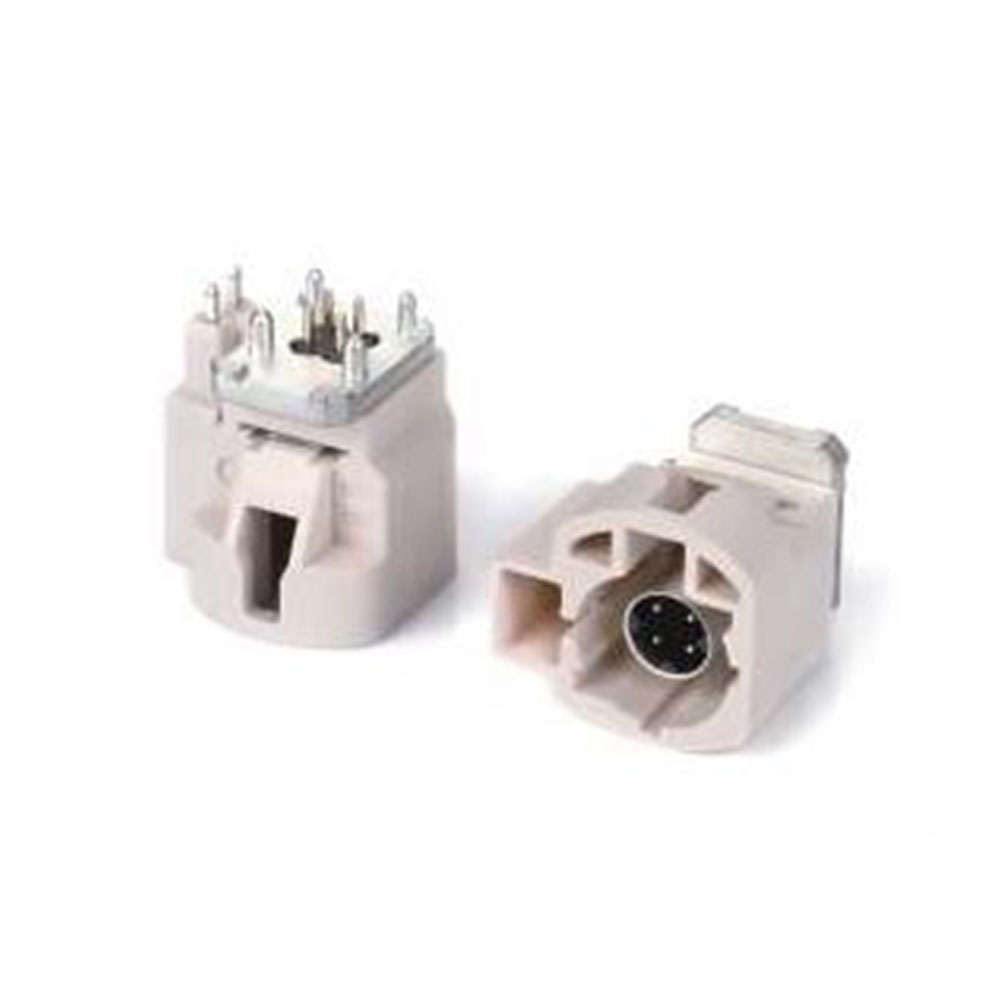 Elecbee HSD 4+2Pin B Code Straight Vehicle Connector Male 6P White Radio Phantom Supply for PCB