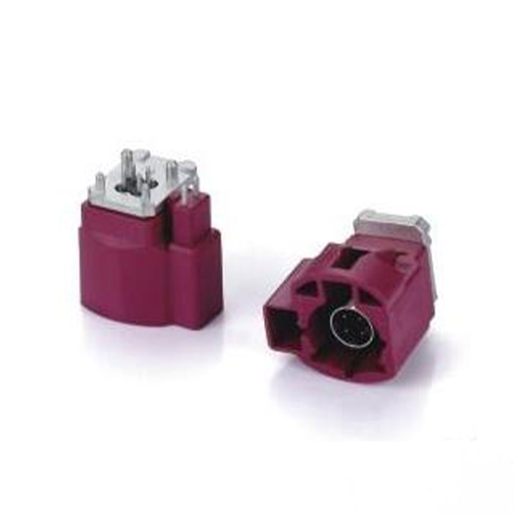Elecbee HSD 4+2Pin D Code Male Straight Vehicle Connector 6P Claret Violet GSM Signal for PCB