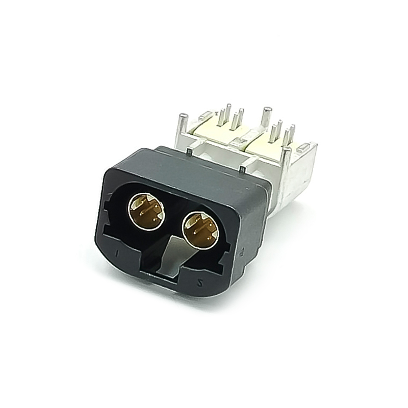 Elecbee HSD 2x4 Pin A Code Male Right Angle Vehicle Connector Double 8mm Black Car Radio Supply for PCB