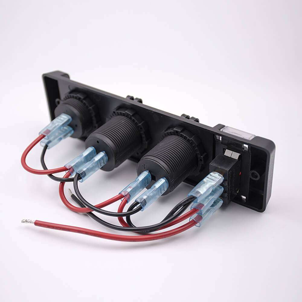 Elecbee USB Switch Panel 1-position Switch USB Voltmeter Cigarette Lighter Car Multifunctional