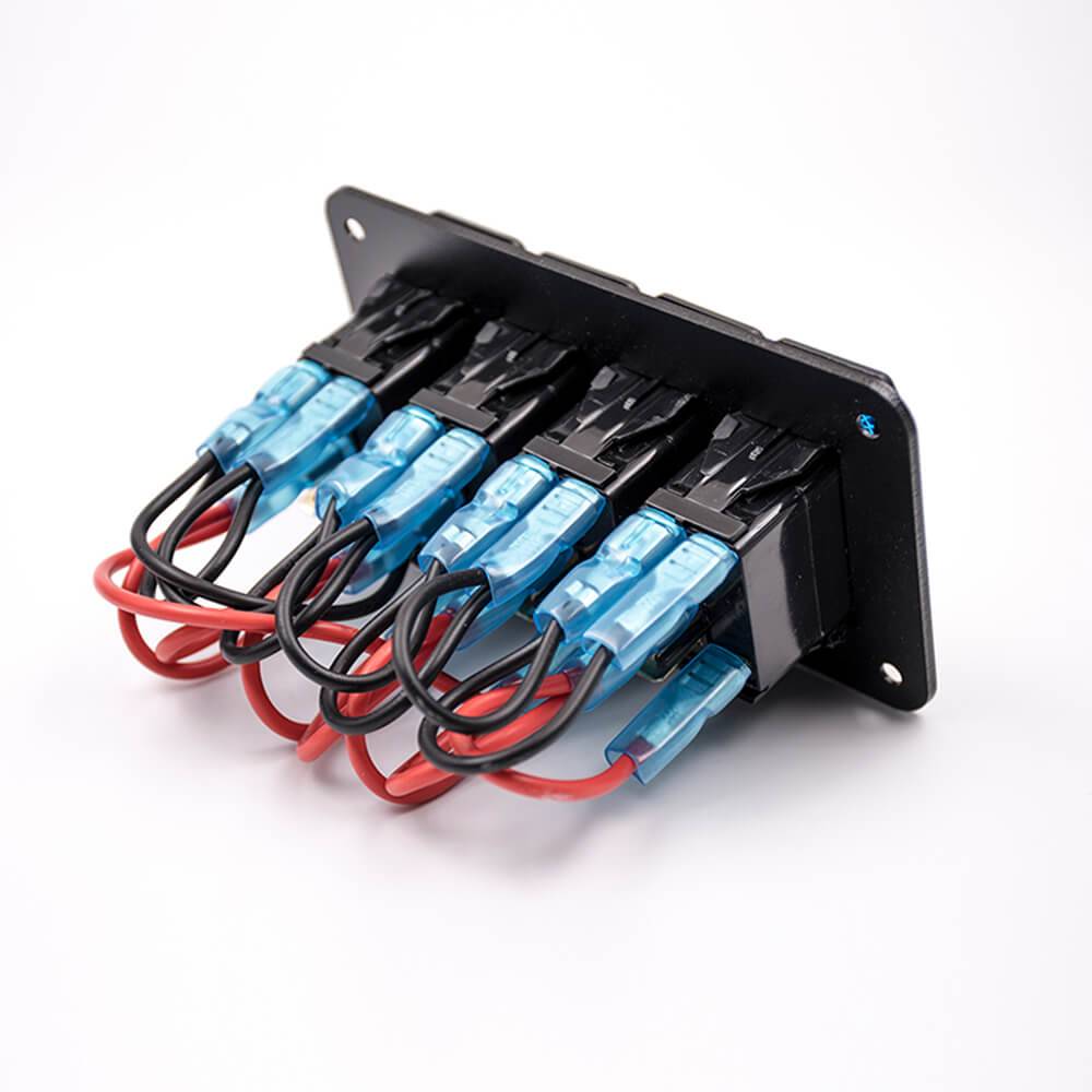 Elecbee Automotive Rocker Switch Panel Wiring Panel Mount 4 Positions Multi-bit Combination