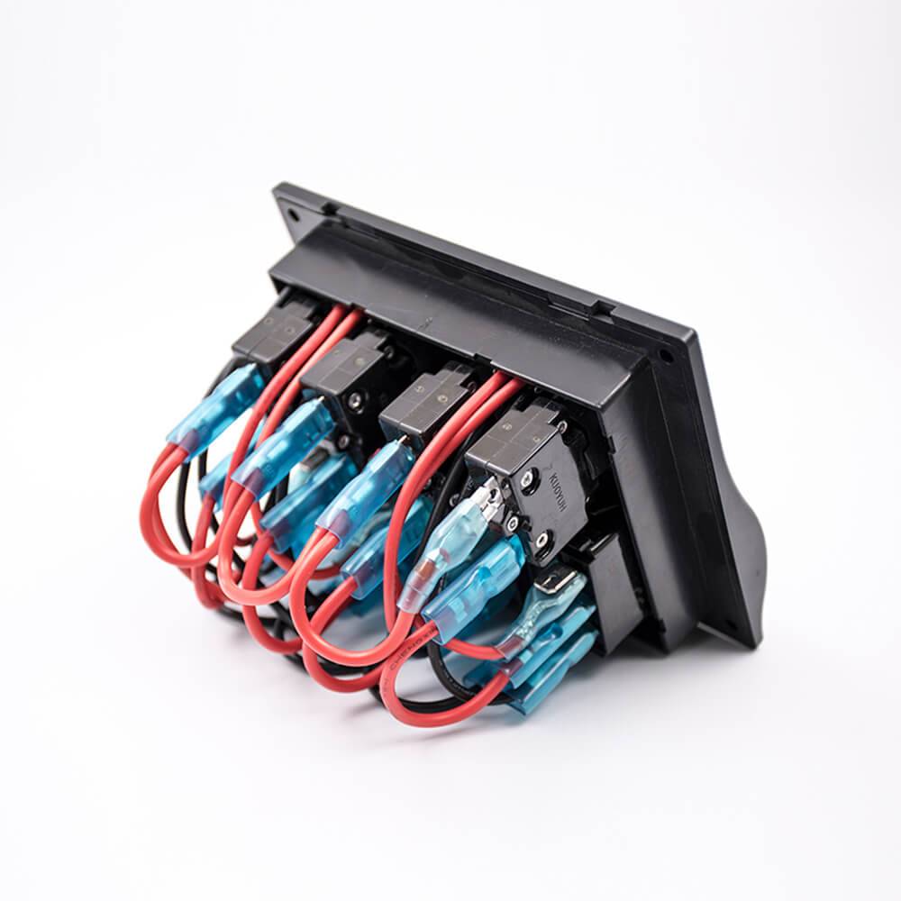 Elecbee Switch Panel For Car RV Yacht Bus Modified 4 Positions Panel Switch
