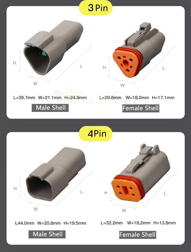 EMagTech 12-Pins Waterdichte Automotive Connector Kit - DT04-12P En DT06-12S Stekker En Contactdoos - IP67 Stof- En Waterdicht - 14AWG 13A - Voor Auto, Boot En Industriële Toepassingen 4 miniatura