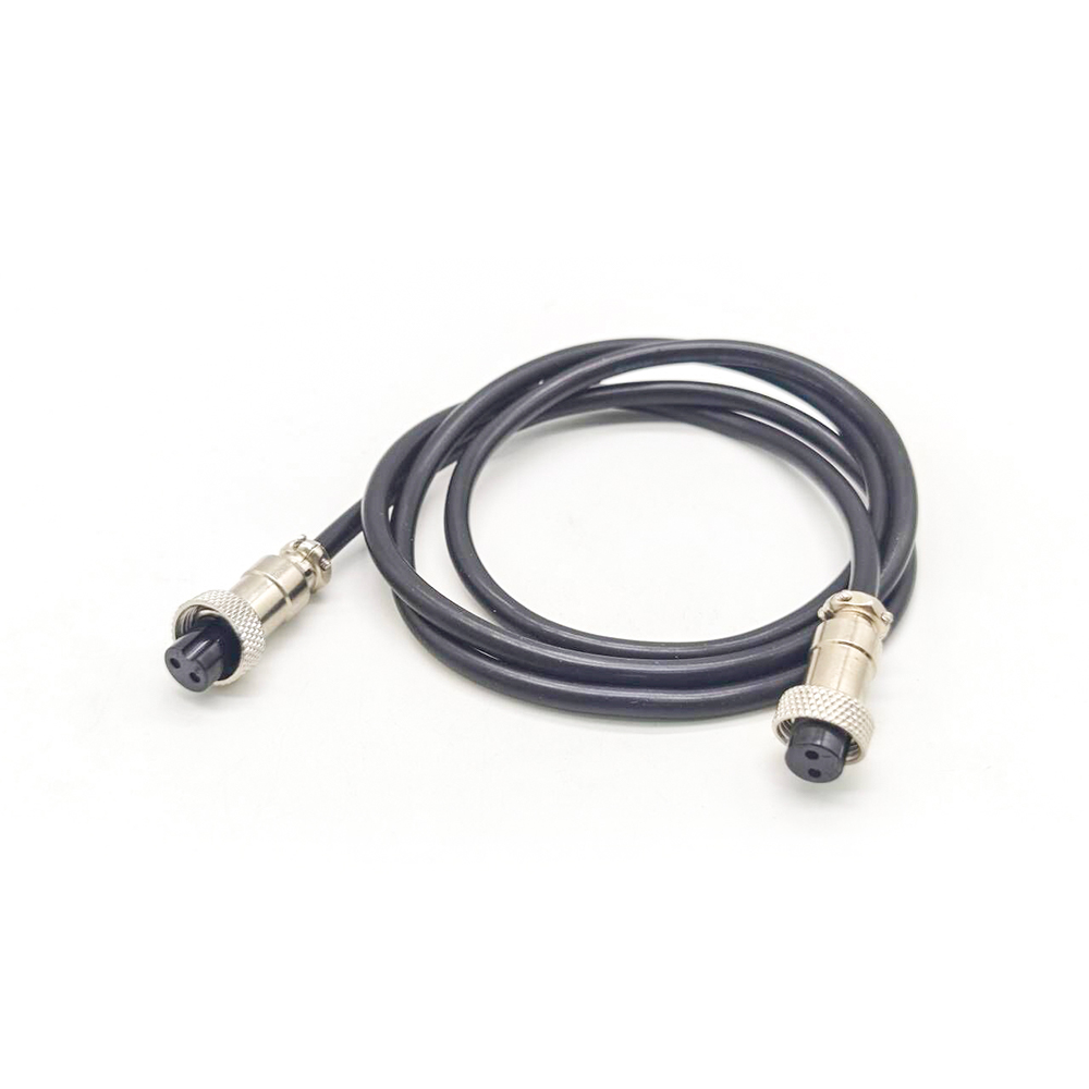 Elecbee 10pcs GX12 Aviation Connector  2pin  straight   Female  to straight  Female Butt-Joint Type with  1M Cable Butt-Joint Type