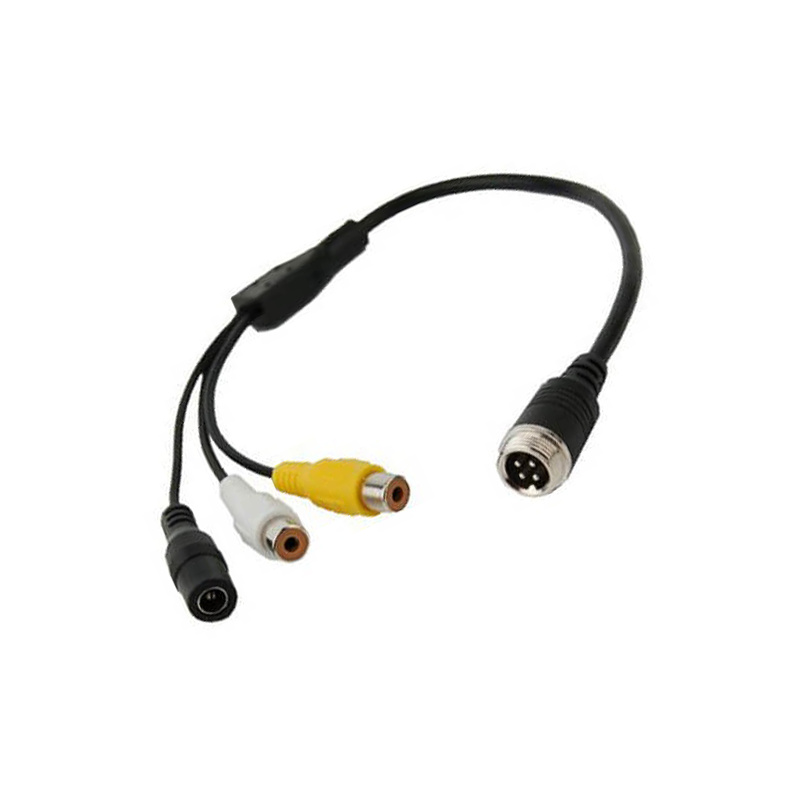 Elecbee 10pcs GX12 Aviation Connector  4pin  straight   Male  to RCA/DC straight  Female  with  30CM Cable  for Automotive Vehicle Back View Camera
